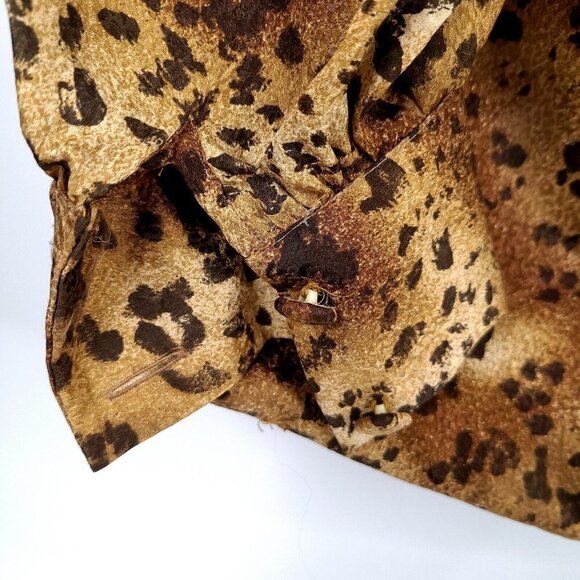 Vintage Francesca Of Damon Leopard Print Silk Blouse Size 12 - Picture 5 of 5
